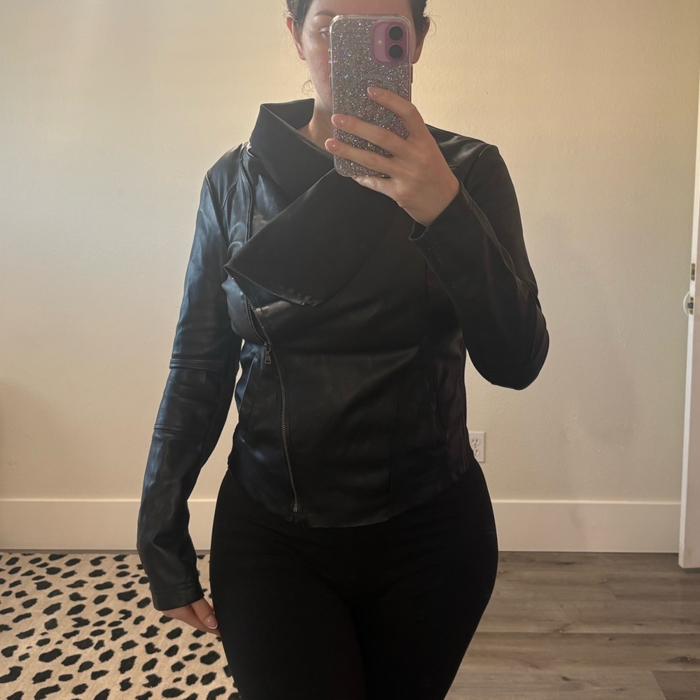 Express Women's Black Leather Jacket - Picture 1 of 7
